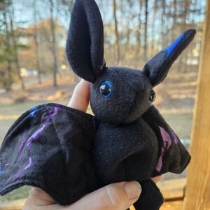 Black and Purple Plush Bat Toy